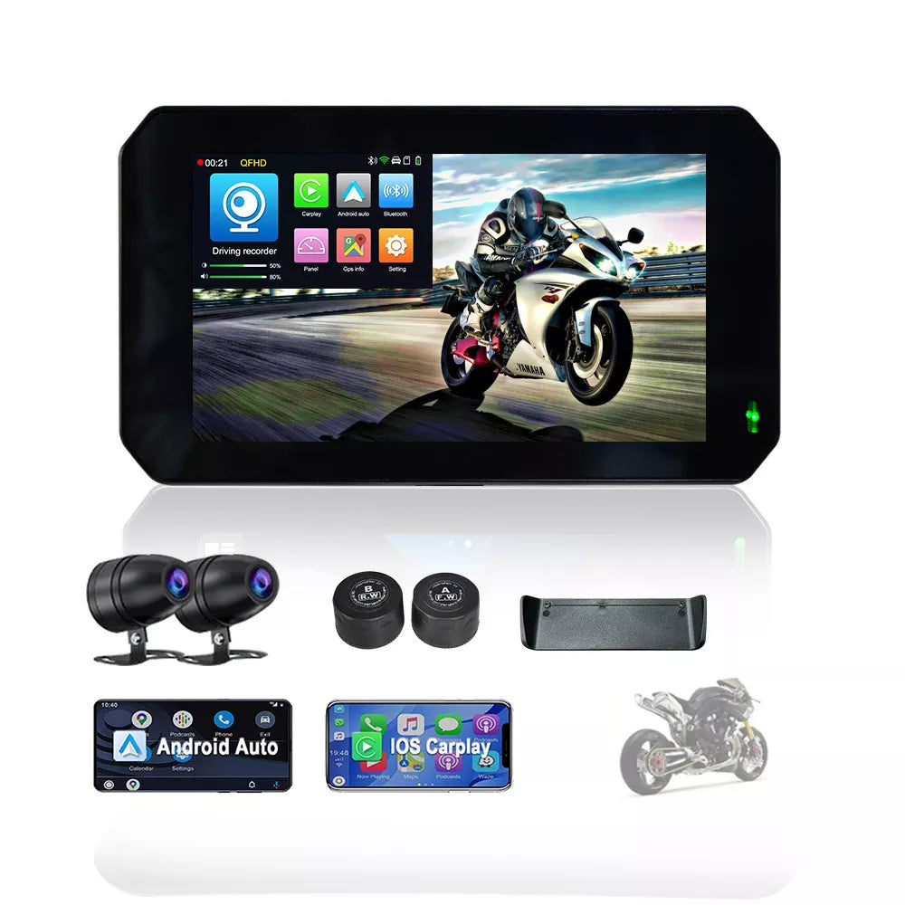 OTTOCAST Portable Motorcycle Wireless CarPlay/Android Auto Screen